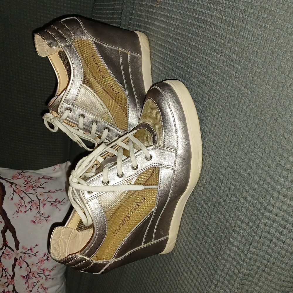Silver /nets Wedges Sneaker